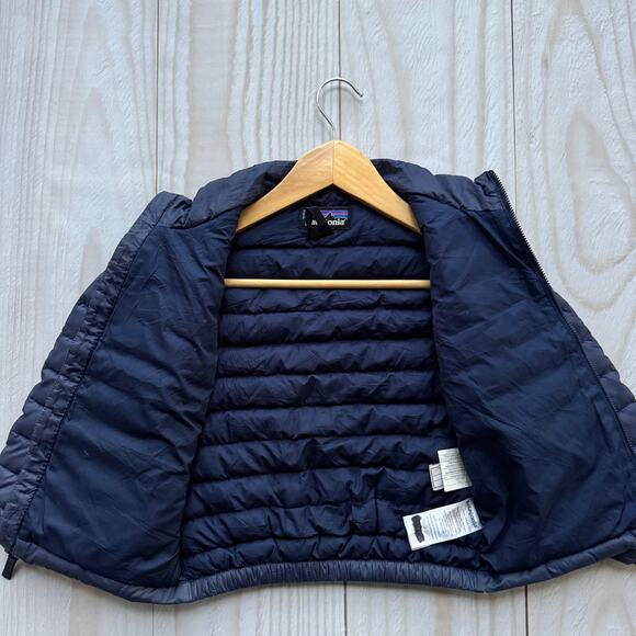 Patagonia Duck Down Sweater Boys Size 4T Full Zip Insulated Puffer Jacket Navy - Picture 6 of 9